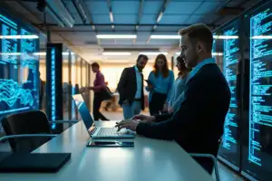 Osoba pracująca na laptopie z interfejsem AI – top polskie startupy technologiczne 2026